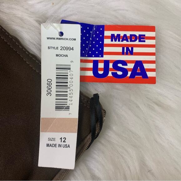 NWT Night Way Collections One Taupe Shoulder Cocktail Dress Size 12 U0410 - Picture 4 of 9